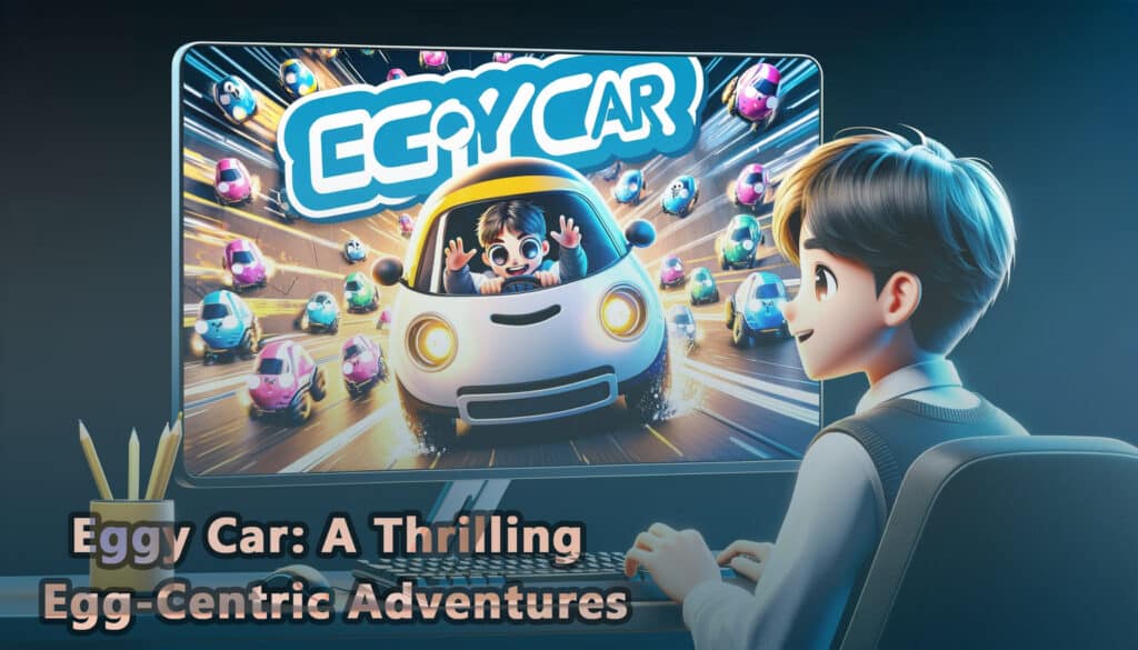 DALL·E 2023 11 18 01.04.46 Create a hyper realistic game poster in 8k resolution for Eggy Car designed as a thumbnail image. The poster should have a vibrant and engaging fee