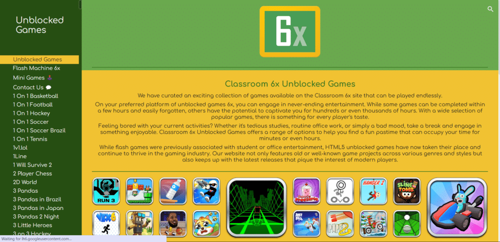 Classroom 6x Unblocked Games