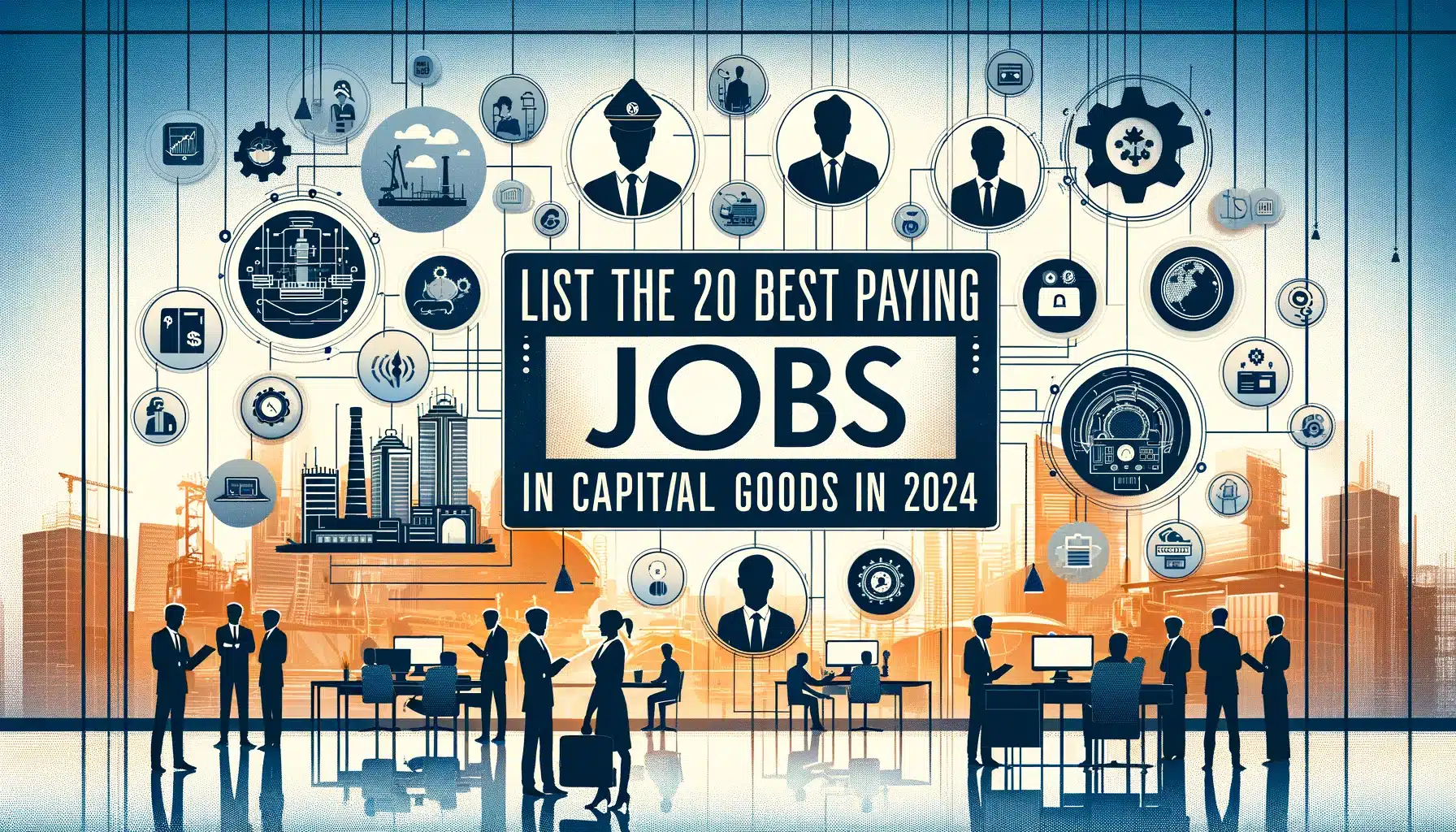 DALL·E 2024 05 25 01.41.04 A professional and modern blog post thumbnail with the title List of The 20 Best Paying Jobs in Capital Goods in 2024. The image should feature icon