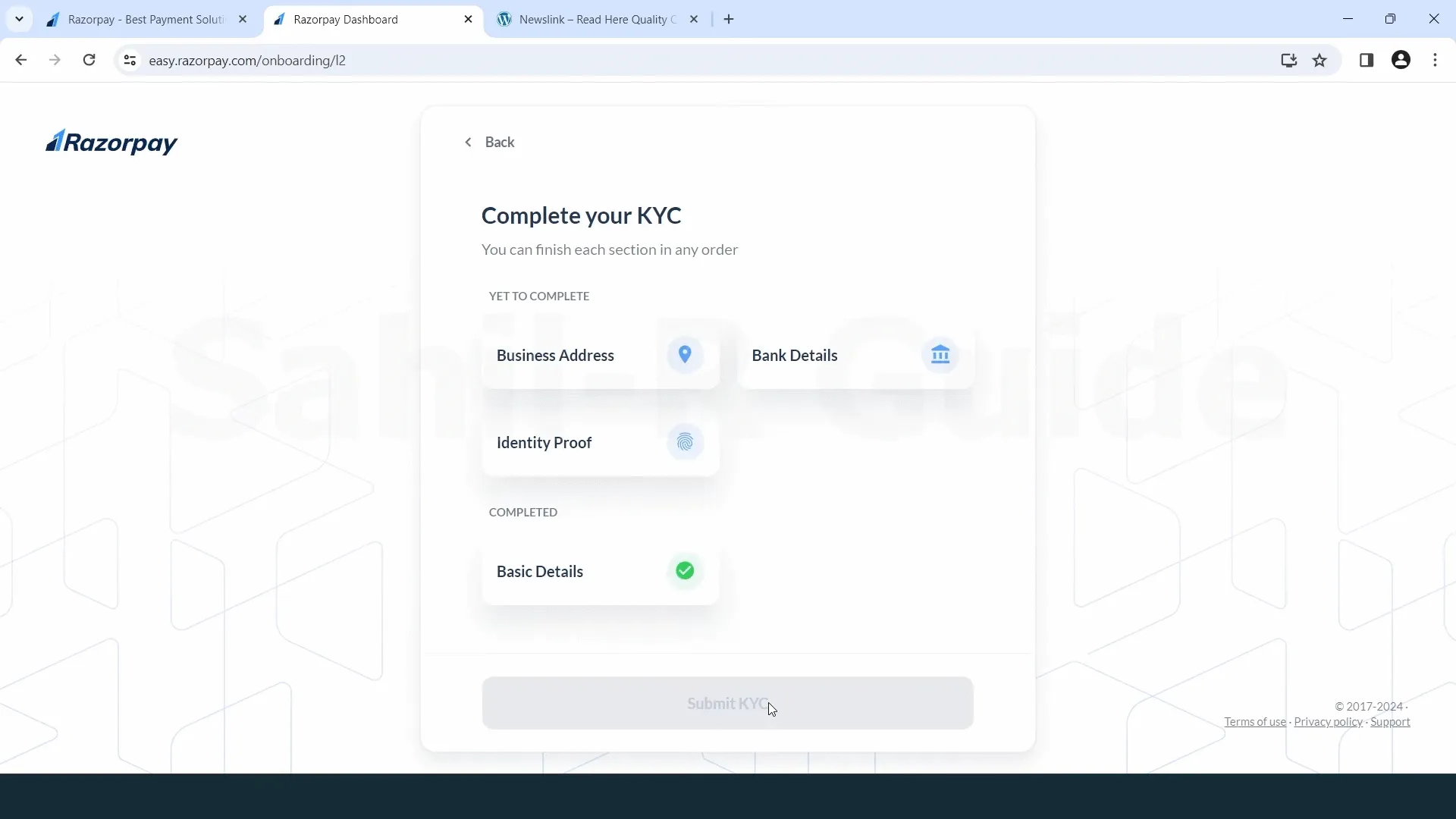 Complete Your KYC (step 14)