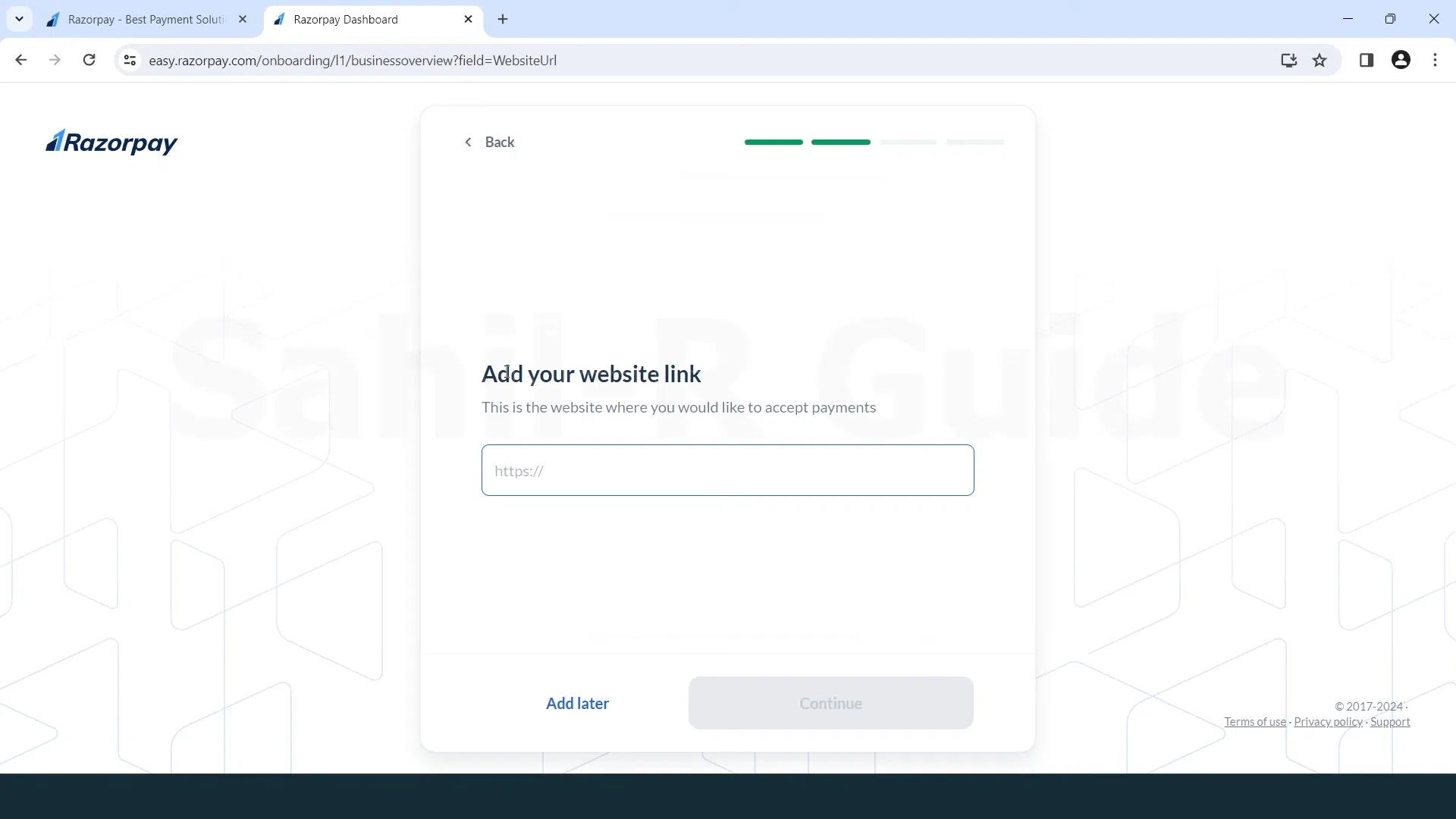 Add Your Website Link (step 6)