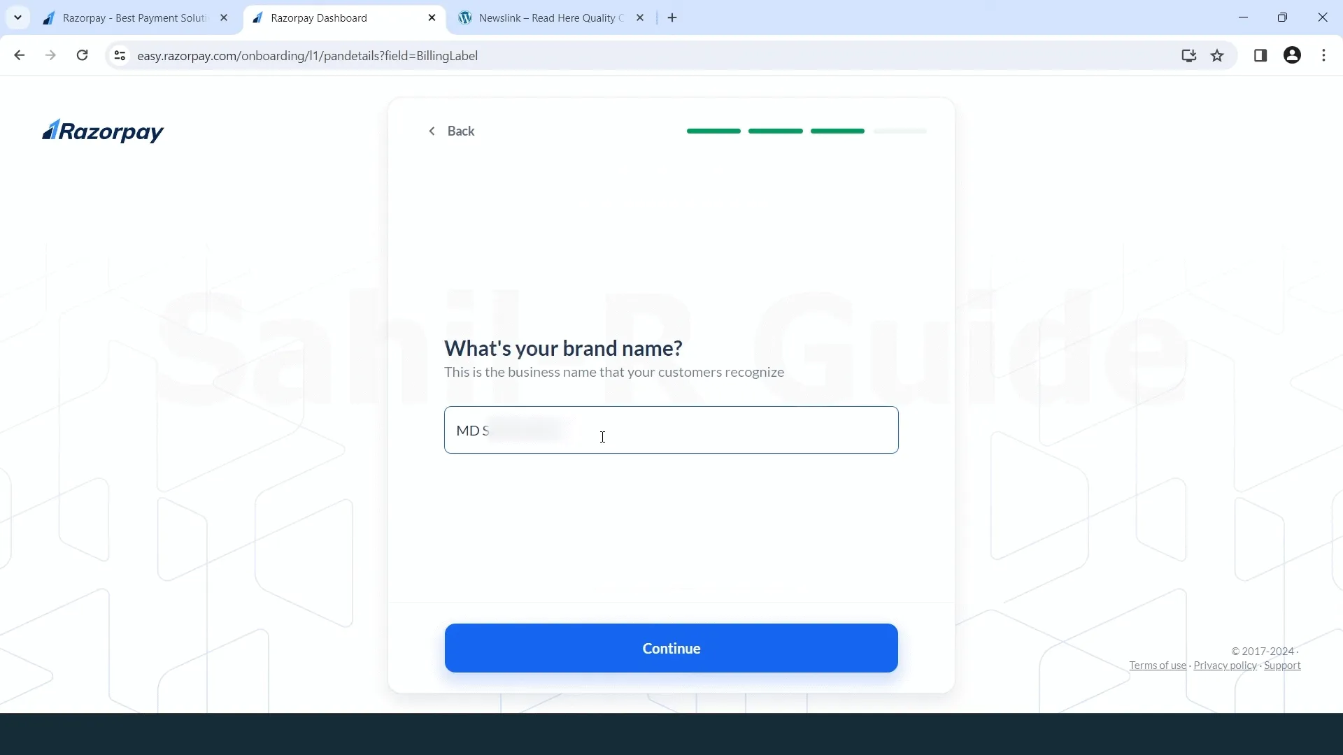 Enter Your Brand Name (step 10)