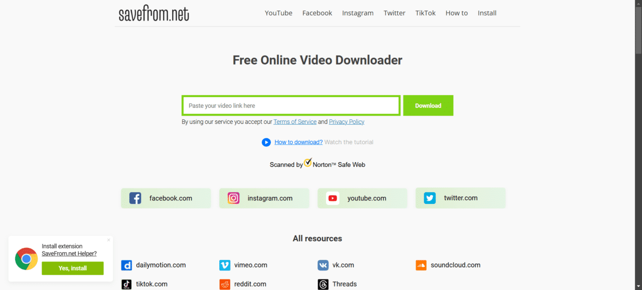 YouTube to MP4 Converter savefrom.net