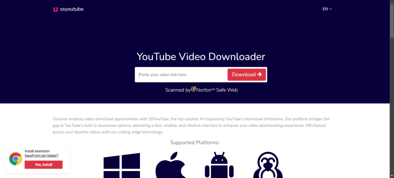 YouTube to MP4 Converter  SSYouTube