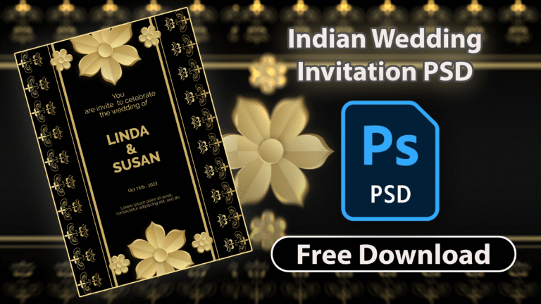 Indian Wedding Invitation PSD (Free & Fully Editable Template)